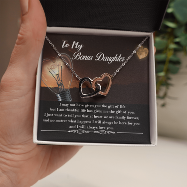 Personalized to My Bonus Daughter Necklace, Bonus Daughter Gift ver 01